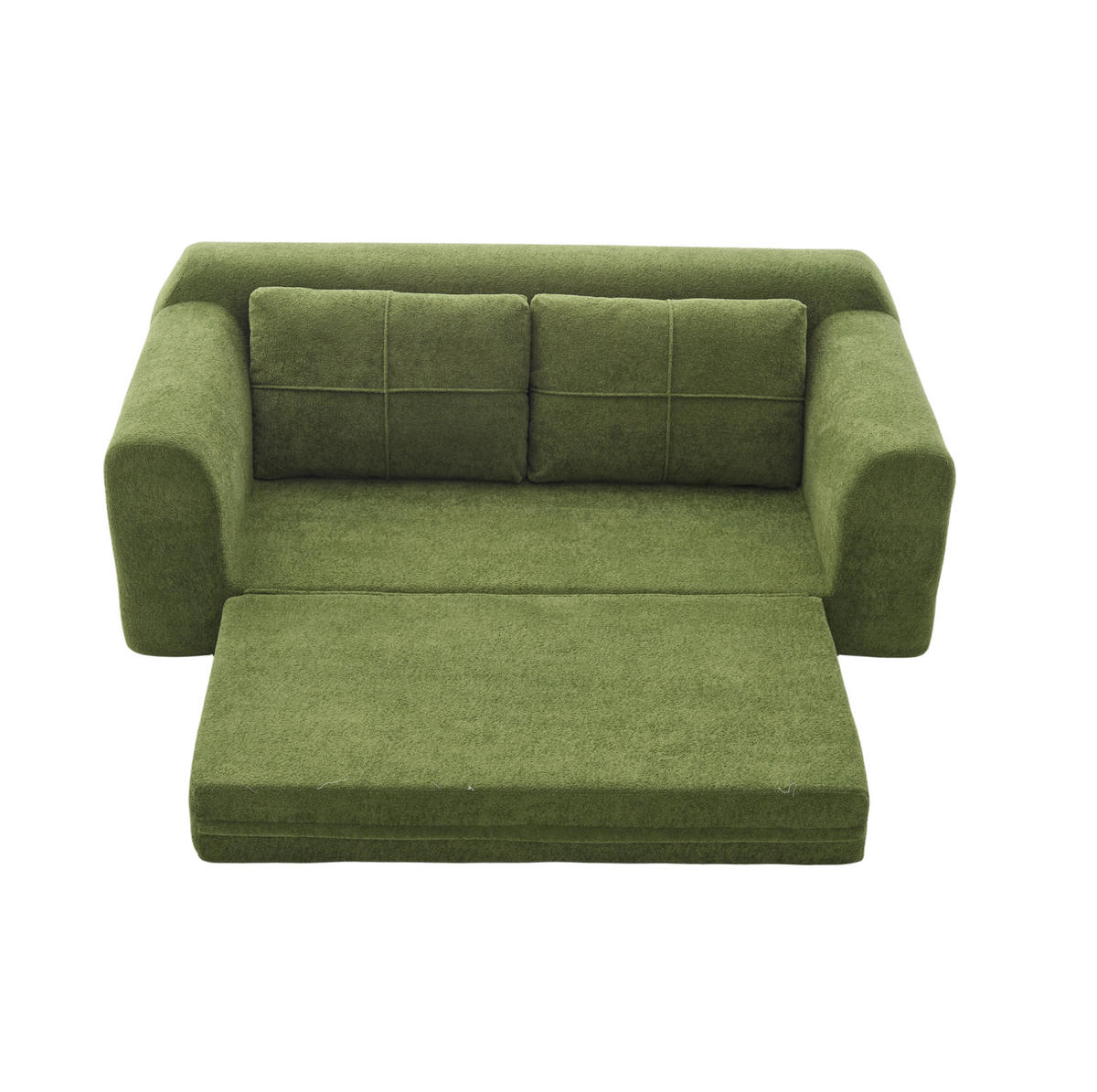 SCHLAFSOFA 179/95/79 cm 2-in-1 klappbar aus Stoff mit Armlehnen, Armeegrün - Grün, Textil (178/61.5/96cm) - Redom