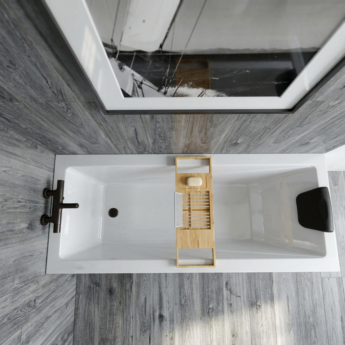 BADEWANNE Rechteck MODERN 160/70 + Kopfstütze Ablauf Füße - Weiß, Kunststoff (70/53.5/160cm) - bad land