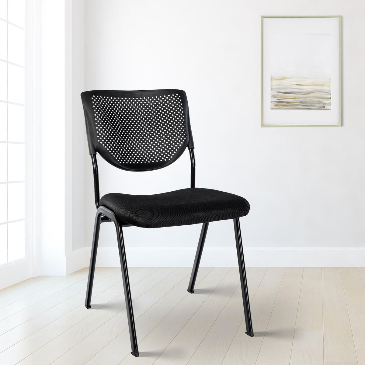 STAPELSTUHL Stoff schwarz/schwarz - Schwarz, Textil/Metall (47/82/58cm) - CLP