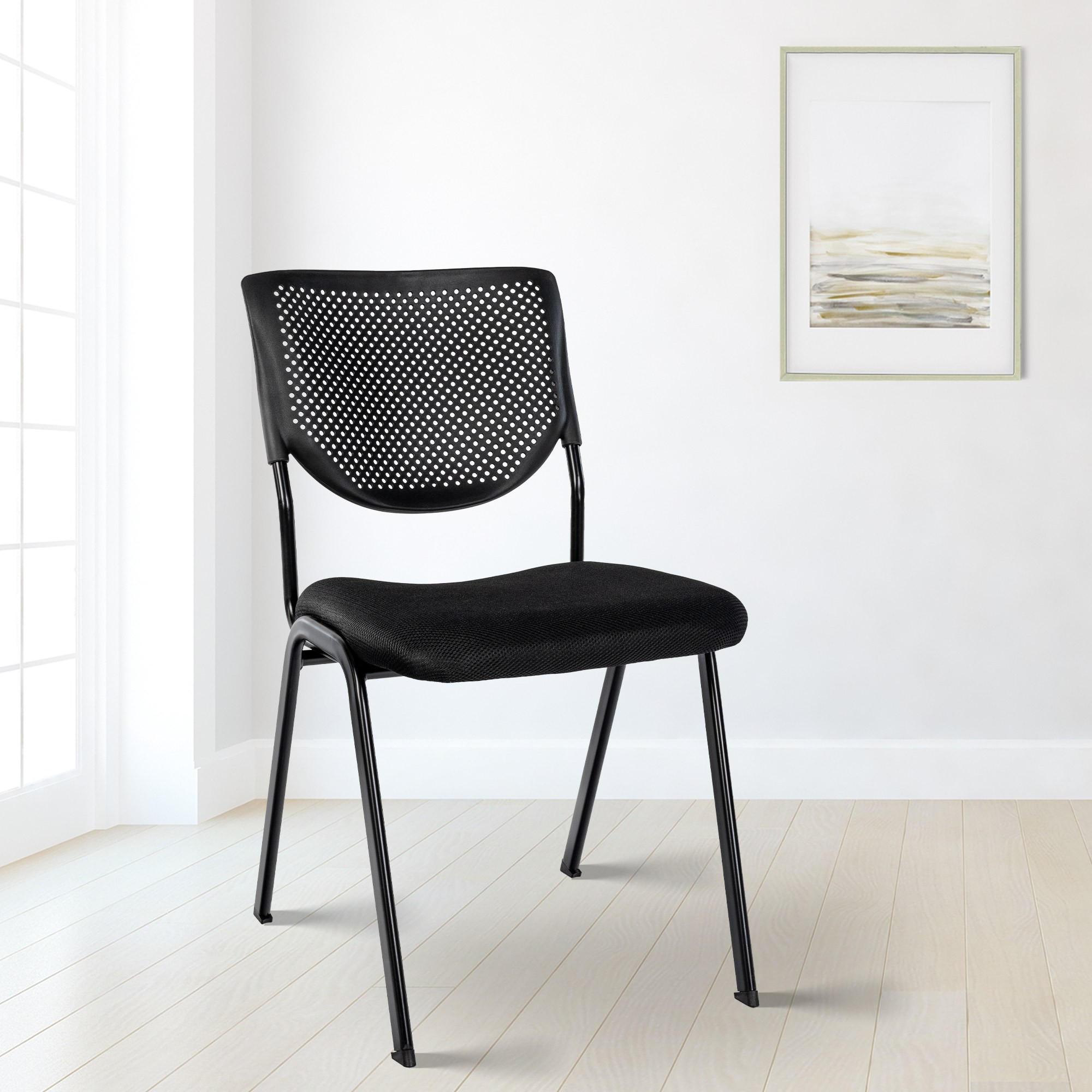 Thumbnail - CLP Stapelstuhl, Schwarz, Schwarz, Textil, 47x82x58 cm, Esszimmer, Stühle, Esszimmerstühle, Vierfußstühle