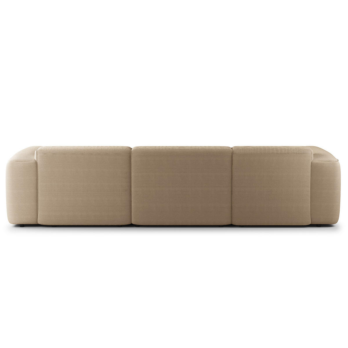 3-SITZER ECKSOFA mit Longchair - Taupe/Schwarz, Kunststoff/Textil (284/173cm) - home24