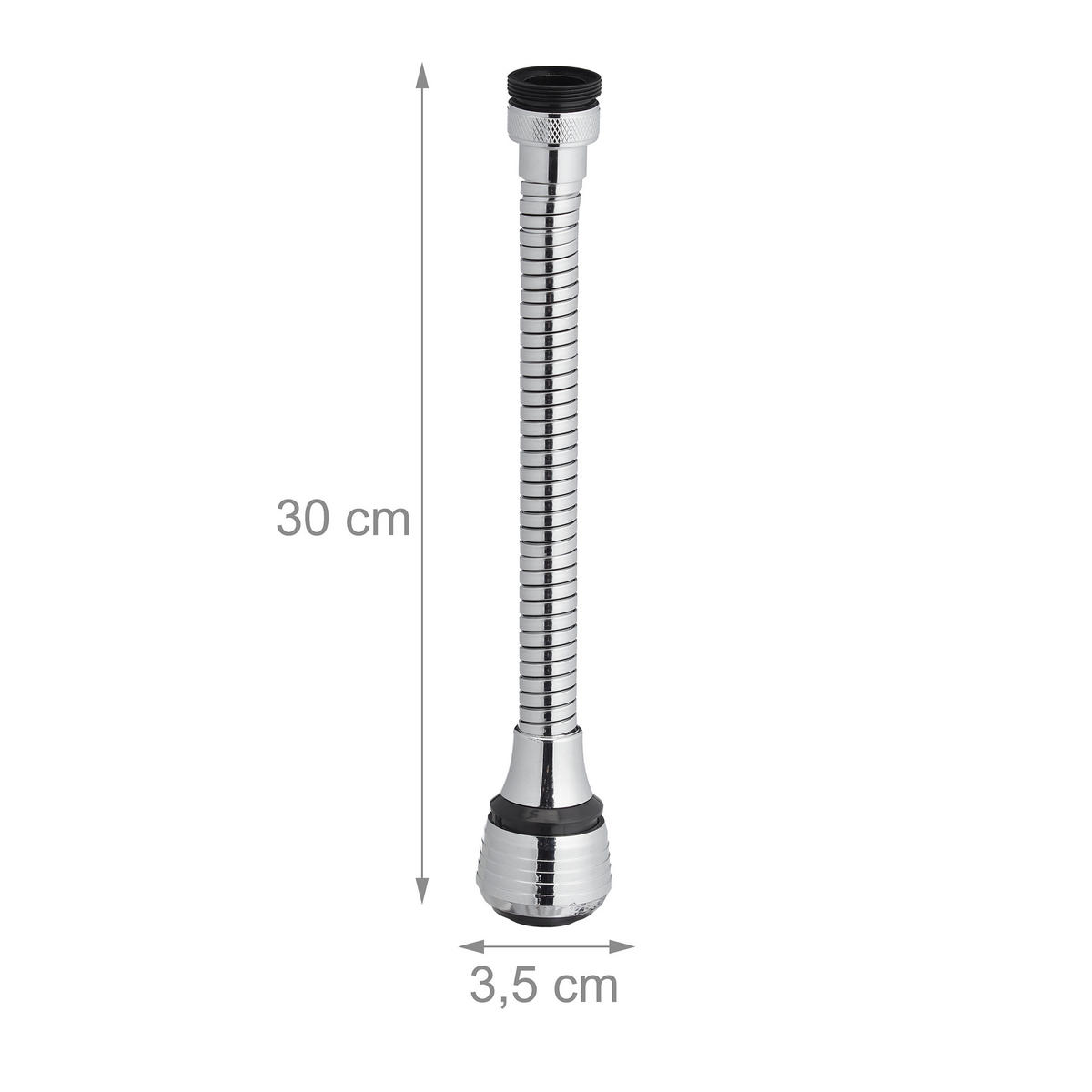 ROZŠÍRENIE kohútika - strieborná, kov/plast (3.5/30/3.5cm) - Relaxdays