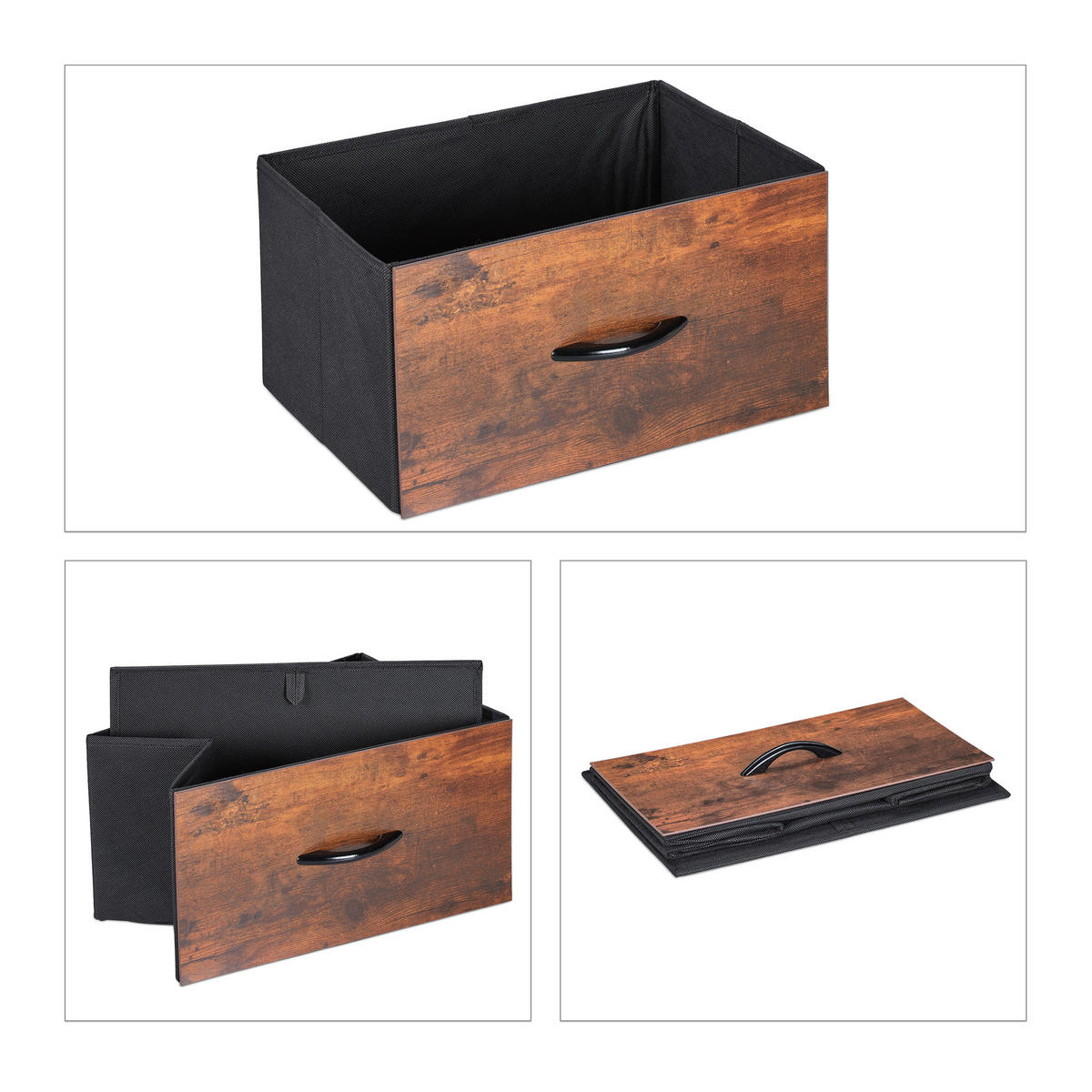 KOMMODE - Dunkelbraun, Holz/Holzwerkstoff (45/92/30cm) - Relaxdays