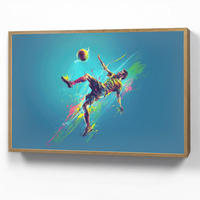 NACHTTISCHLAMPE MIT AKKU Fußballer - Farbspritzer - Farbenfroh - Ball 100x70 cm - Blau, Holzwerkstoff (8/100/70cm) - OnlyWow