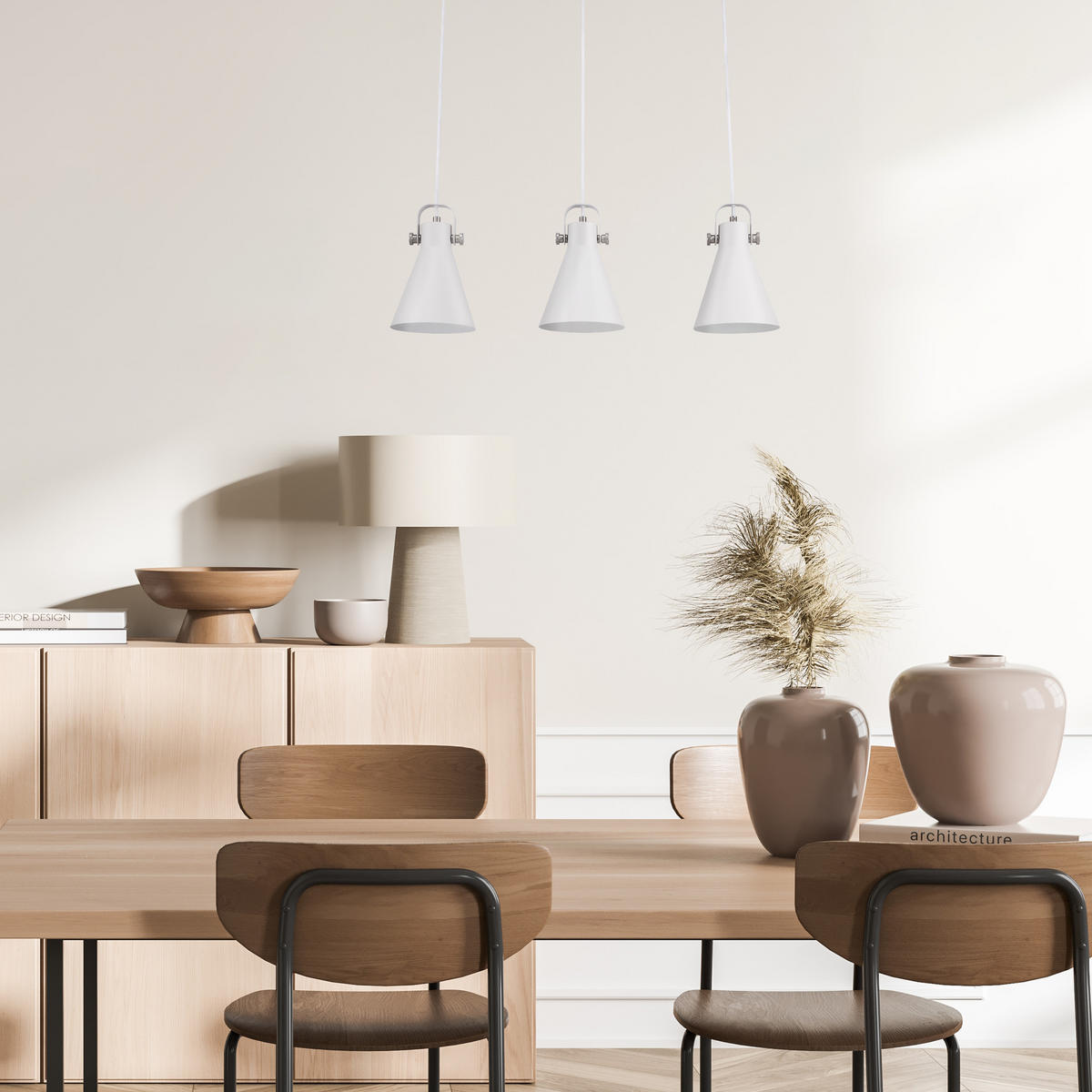 PENDELLEUCHTE Otto - Weiß, Metall (16/16/25cm) - Paco Home