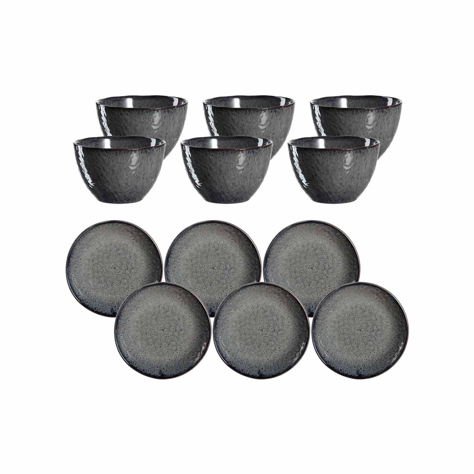 BRUNCHSET Matera anthrazit 12er Set - Anthrazit, Keramik (1/1/1cm) - Leonardo Living