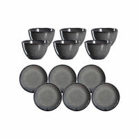 BRUNCHSET Matera anthrazit 12er Set - Anthrazit, Keramik (1/1/1cm) - Leonardo Living