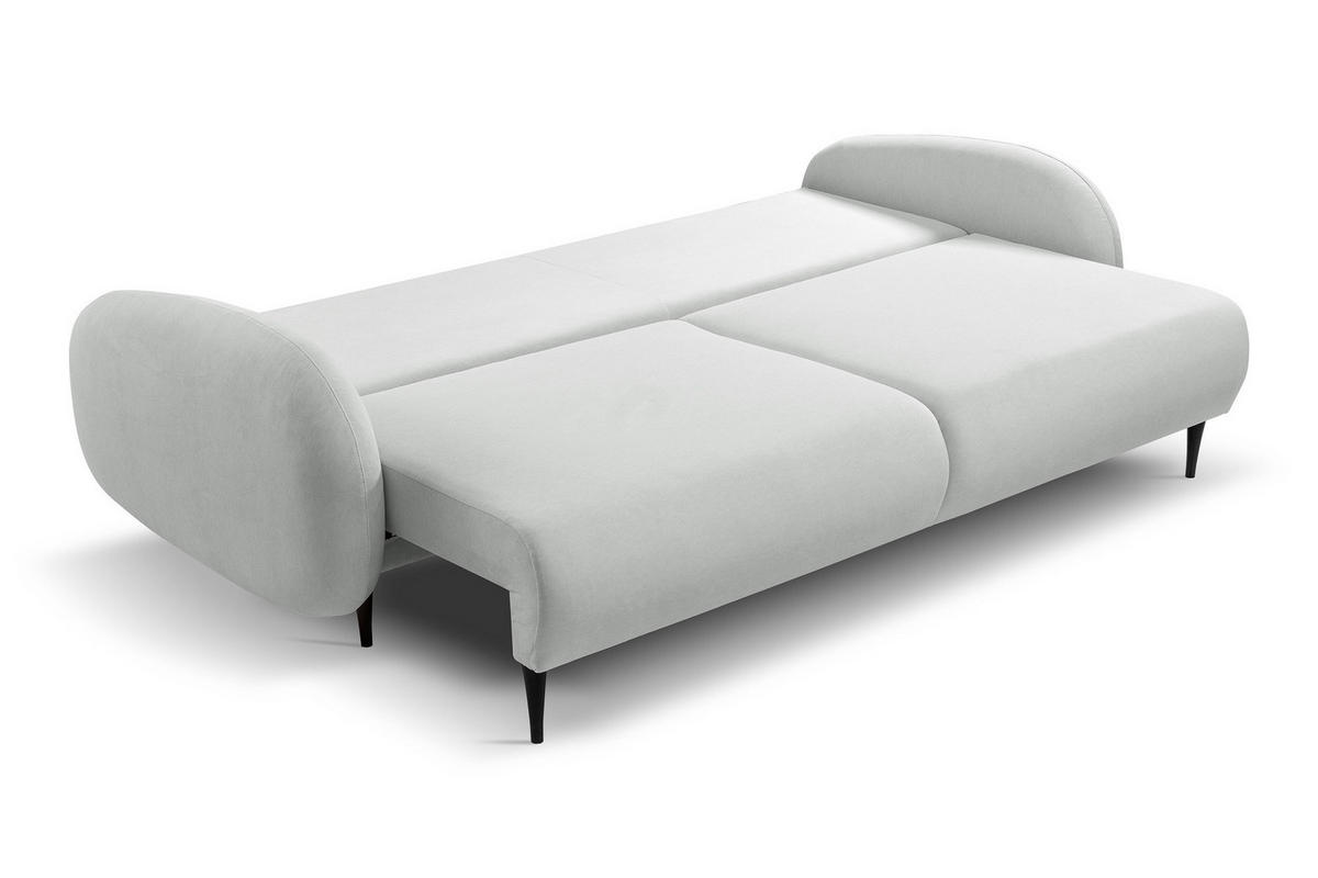 SOFA Grau SOFTI Mit Schlaffunktion - Hellgrau, Textil (232/95/109cm) - Sepro Meble