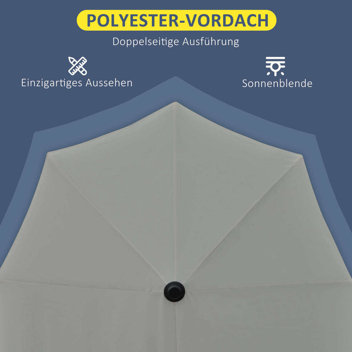SONNENSCHIRM, Stahl, Polyesterstoff, Dunkelgrau - Dunkelgrau, Metall (200/190cm) - Outsunny