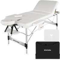 MASSAGELIEGE 3 Zonen Ko Tao,212 x 108 x 90 cm,weiß - Weiß, Metall (108/90/212cm) - tectake