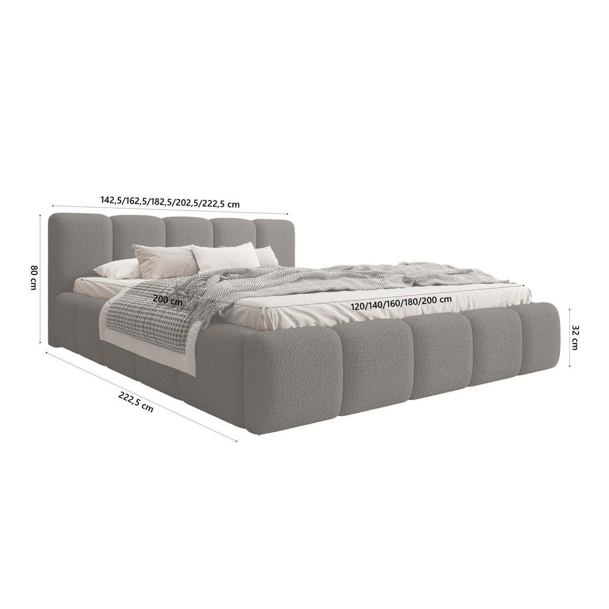 POLSTERBETT MOTSERRAT 120x200 cm, Braun - Braun, Textil (200/120cm) - Fedve