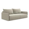 3-SITZER SOFA mit Schlaffunktion Samt Stoff Creme - Perlmutt/Creme, Kunststoff/Textil (216/86/105cm) - LaMiaSofa