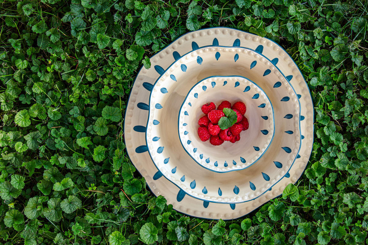 SUPPENTELLER Domitilla Nachtblau - Multicolor, Keramik (22.5cm) - Rose & Tulipani