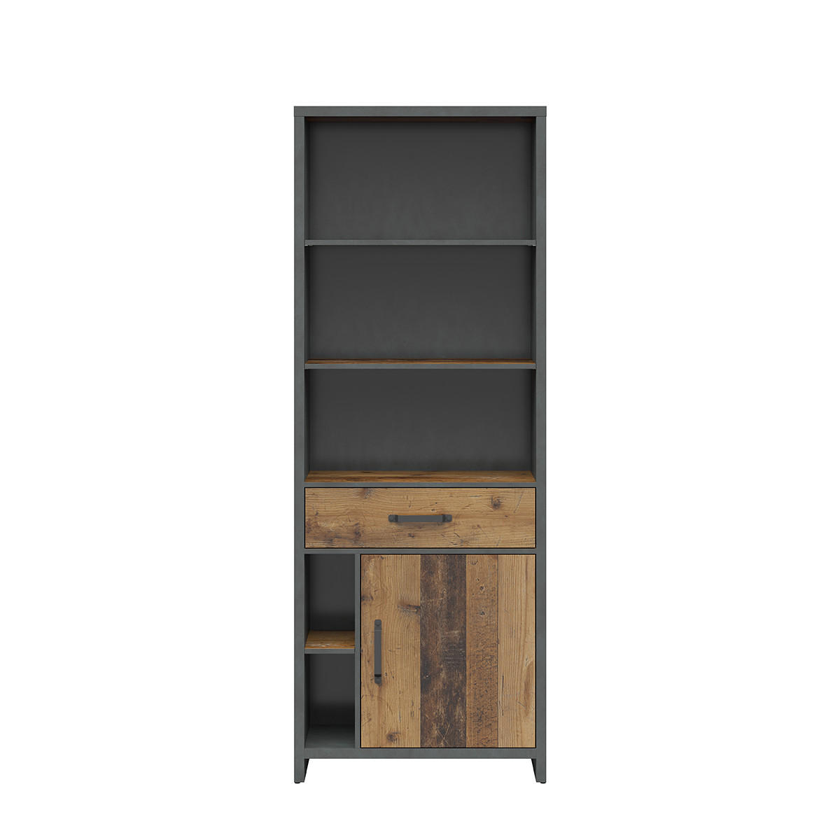 BÜCHERREGAL Paul Holz und Grau - Grau, Holzwerkstoff (75/200/40cm) - Petits-meubles