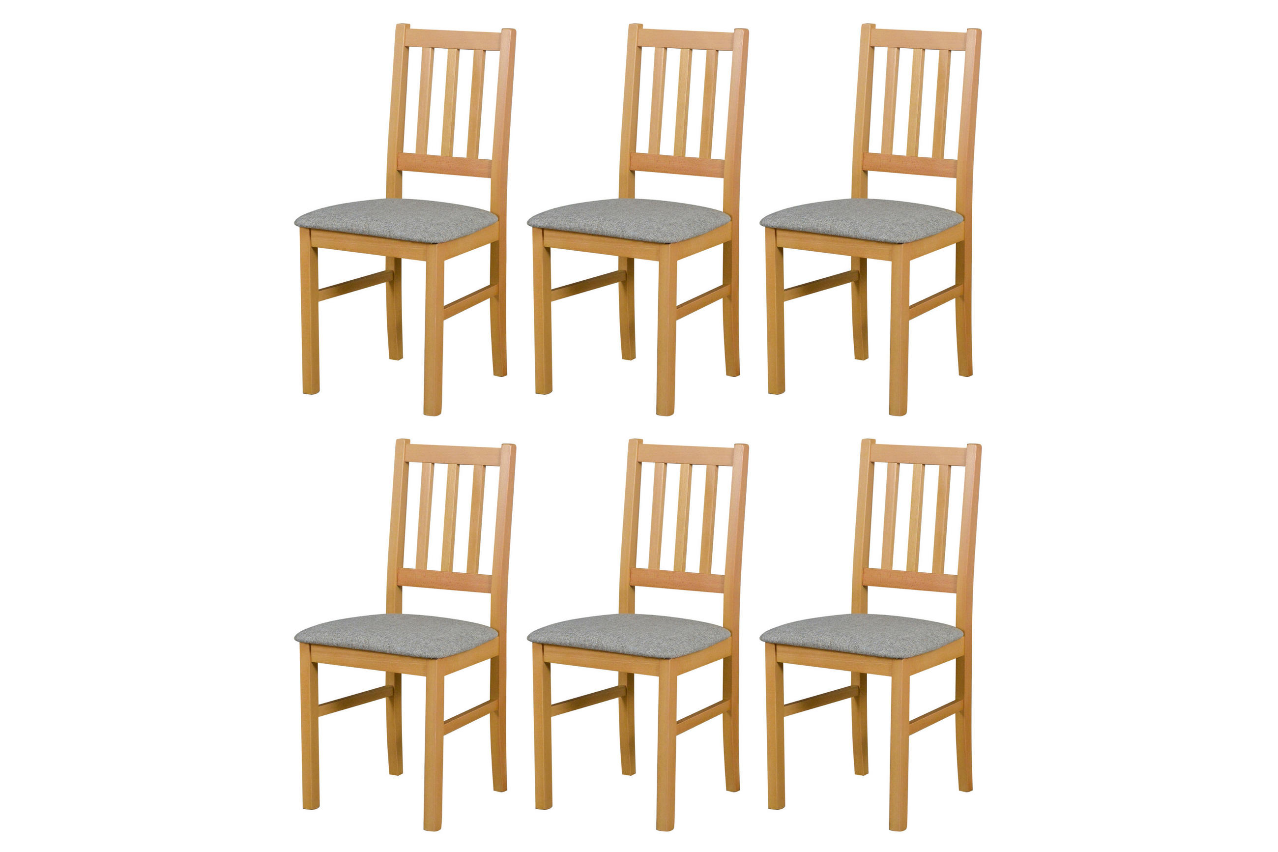 STUHL Bos 4 (6er Set) - Beige, Holz (43/94/40cm) - Leaf Design