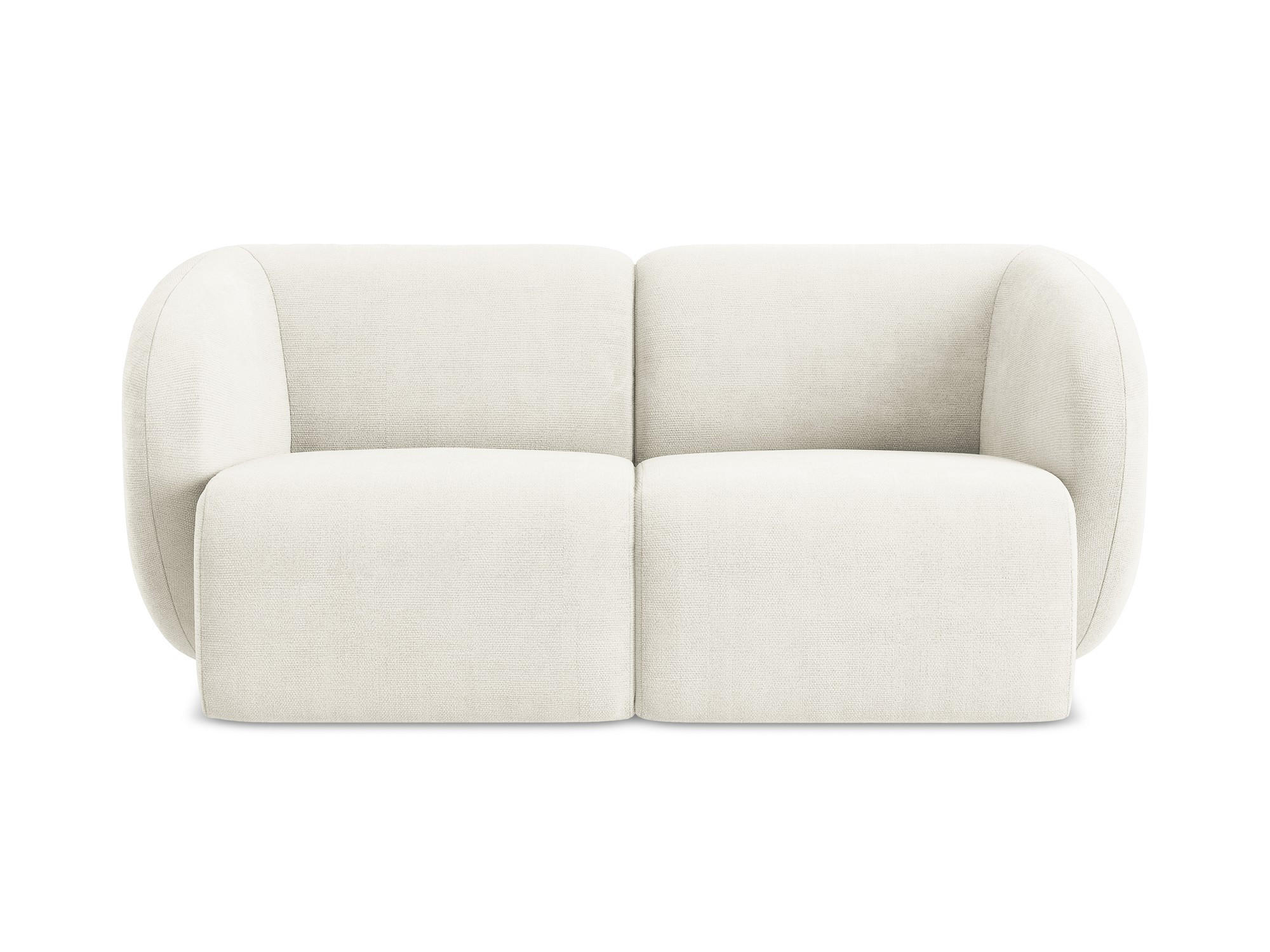 2-SITZER-SOFA Chenille Stoff Weiß - Schwarz/Weiß, Holzwerkstoff/Kunststoff (174/75/94cm) - Makamii