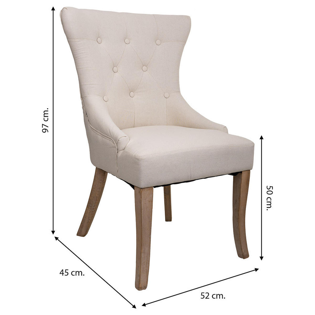 STUHL aus Holz, 52x45x50cm - Beige, Naturmaterialien (52/97/45cm) - Wanderlust