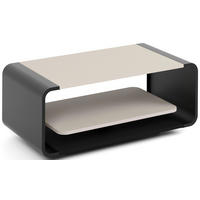 COUCHTISCH Sora in Kaschmir mit abgerundetem schwarzem Metallgestell 100/50/41 cm - Kaschmir/Beige, Holzwerkstoff (50/100/41cm) - WFL GROUP