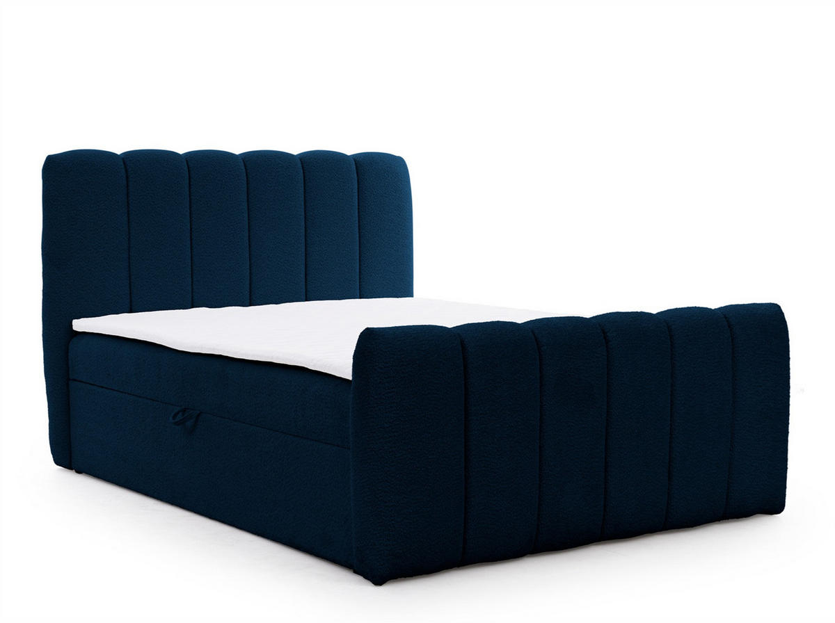 BOXBETT Denis Premium - Blau, Holzwerkstoff/Textil (180/200cm) - Fun Möbel