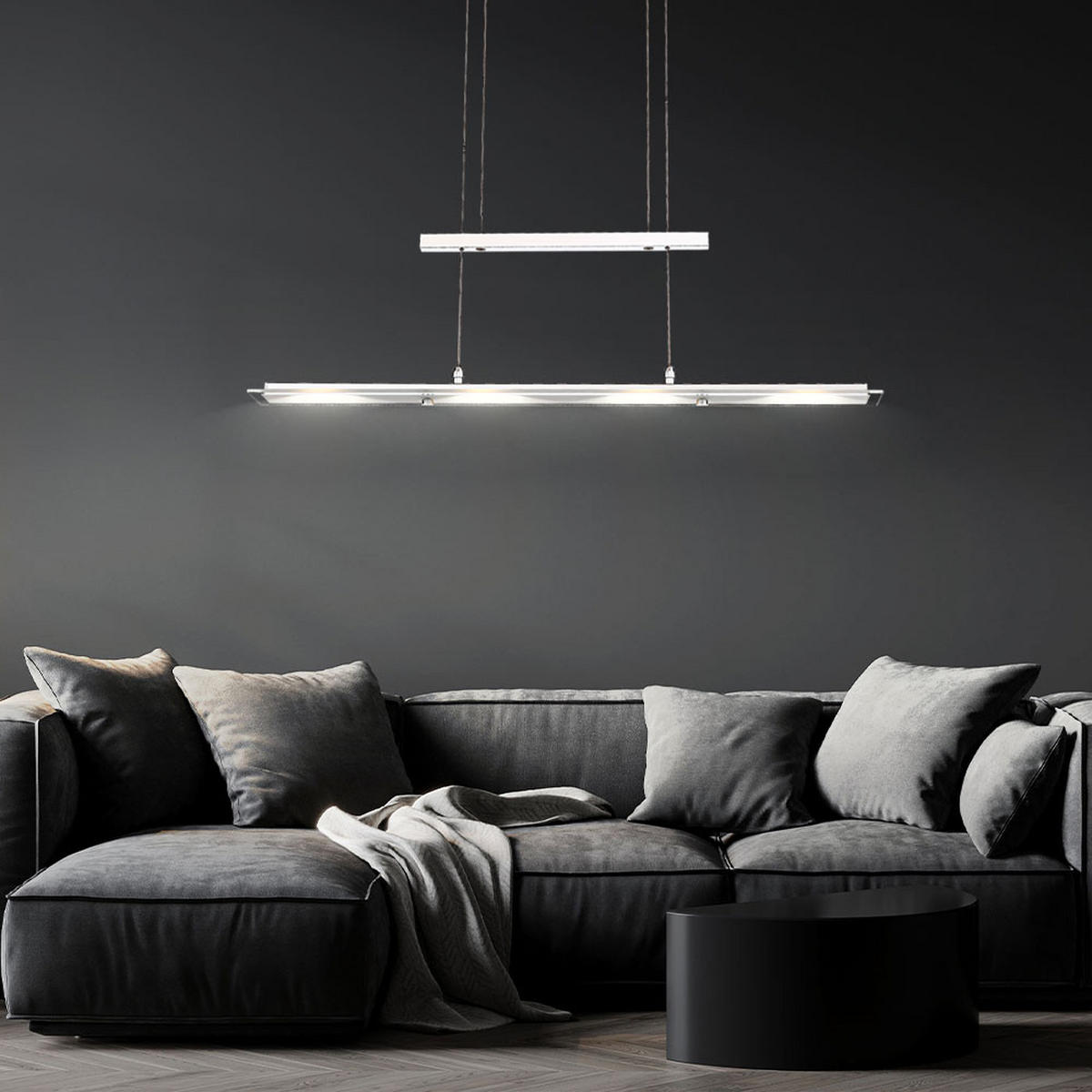 LED HÄNGELEUCHTE Janick Silber - Silberfarben, Glas (80/9/165cm) - Globo Lighting