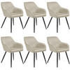ESSZIMMERSTUHL 6er Set Marilyn 58 x 62 x 82 cm creme/schwarz - Creme/Schwarz, Metall (58/82/62cm) - tectake