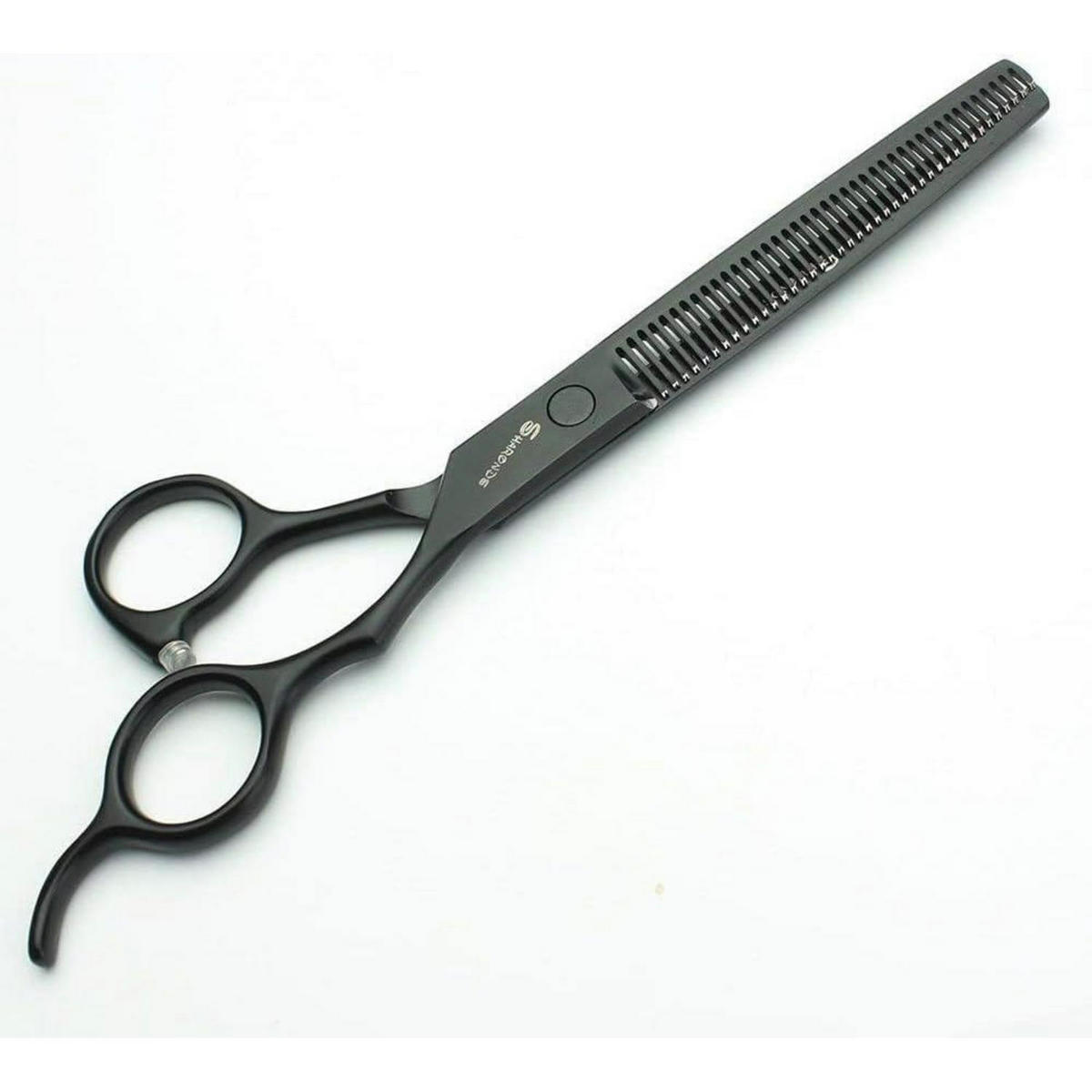 HAARSCHERE Set 7 Zoll Schwarz Edelstahl 2-teiliges Set - Schwarz, Metall (5/1/17.8cm)