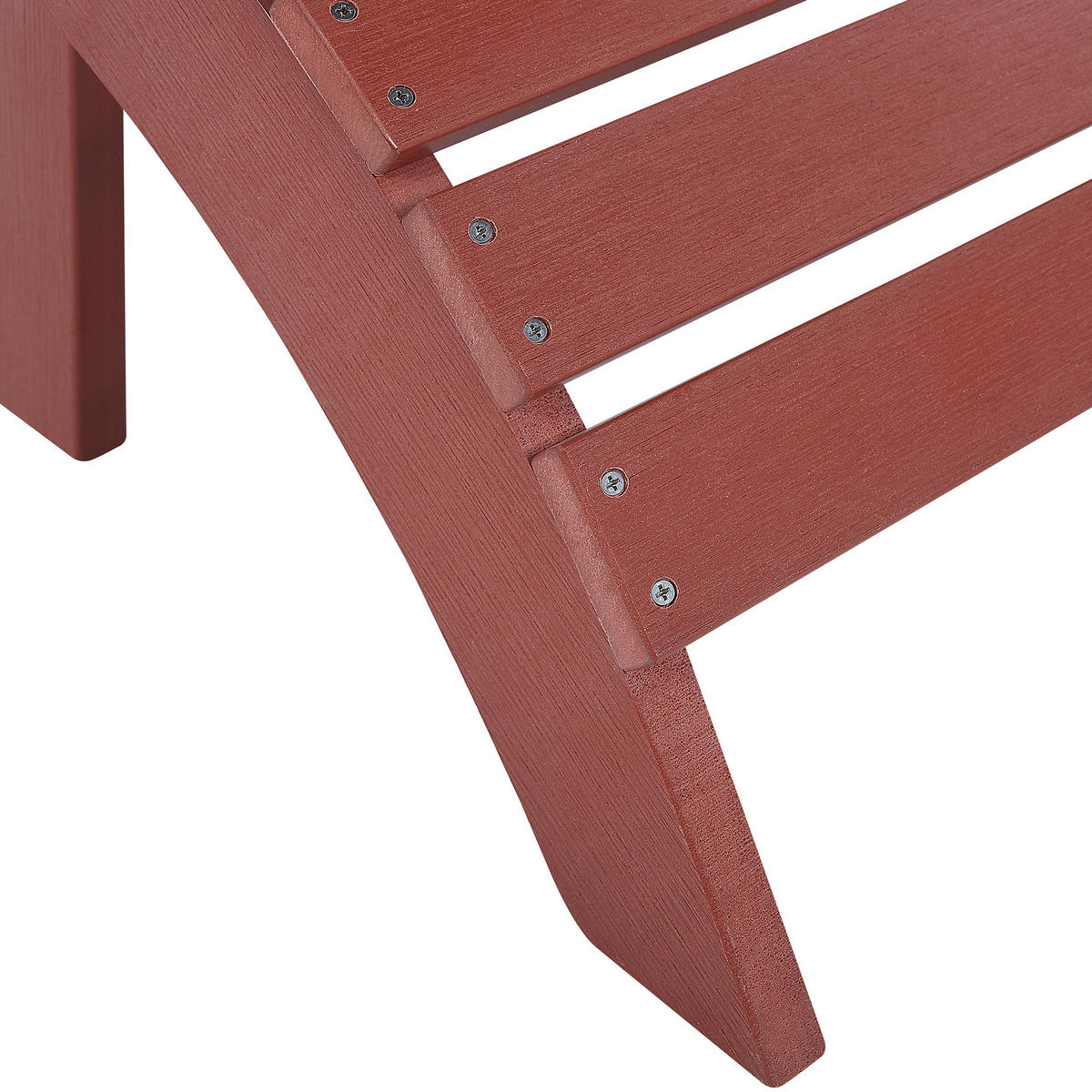 FUSSHOCKER Kunstholz rot Adirondack - Rot, Kunststoff (50/34/43cm) - Beliani