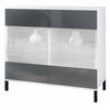 KOMMODE Bari Grau Hochglanz - Grau, Holzwerkstoff (92.5/83.5/35cm) - Vladon