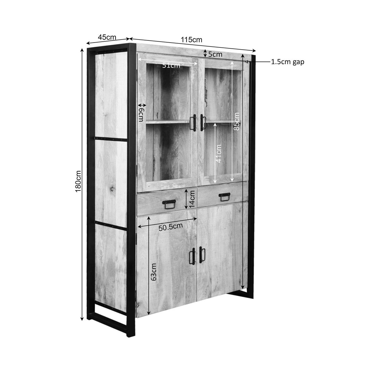 VITRINE Britt Braun 45/115/180 cm - Braun, Holz (115/180/45cm) - Starfurn