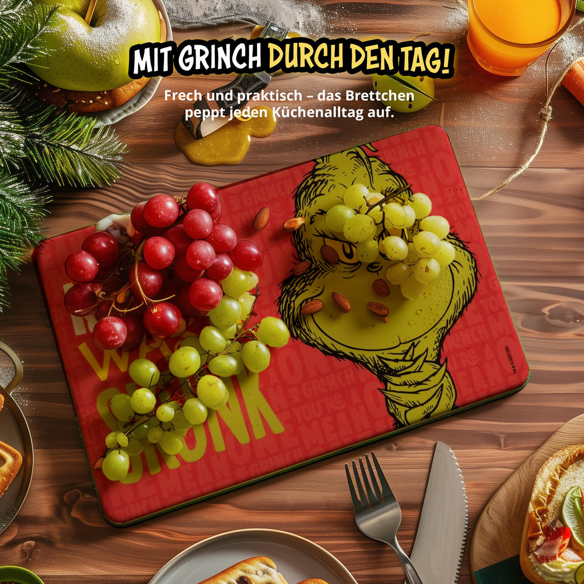 BRETTCHEN The Grinch Nasty Wasty Skunk Rot 14,5 x 23,5 cm - Rot, Kunststoff (14.5/23.5cm) - United Labels