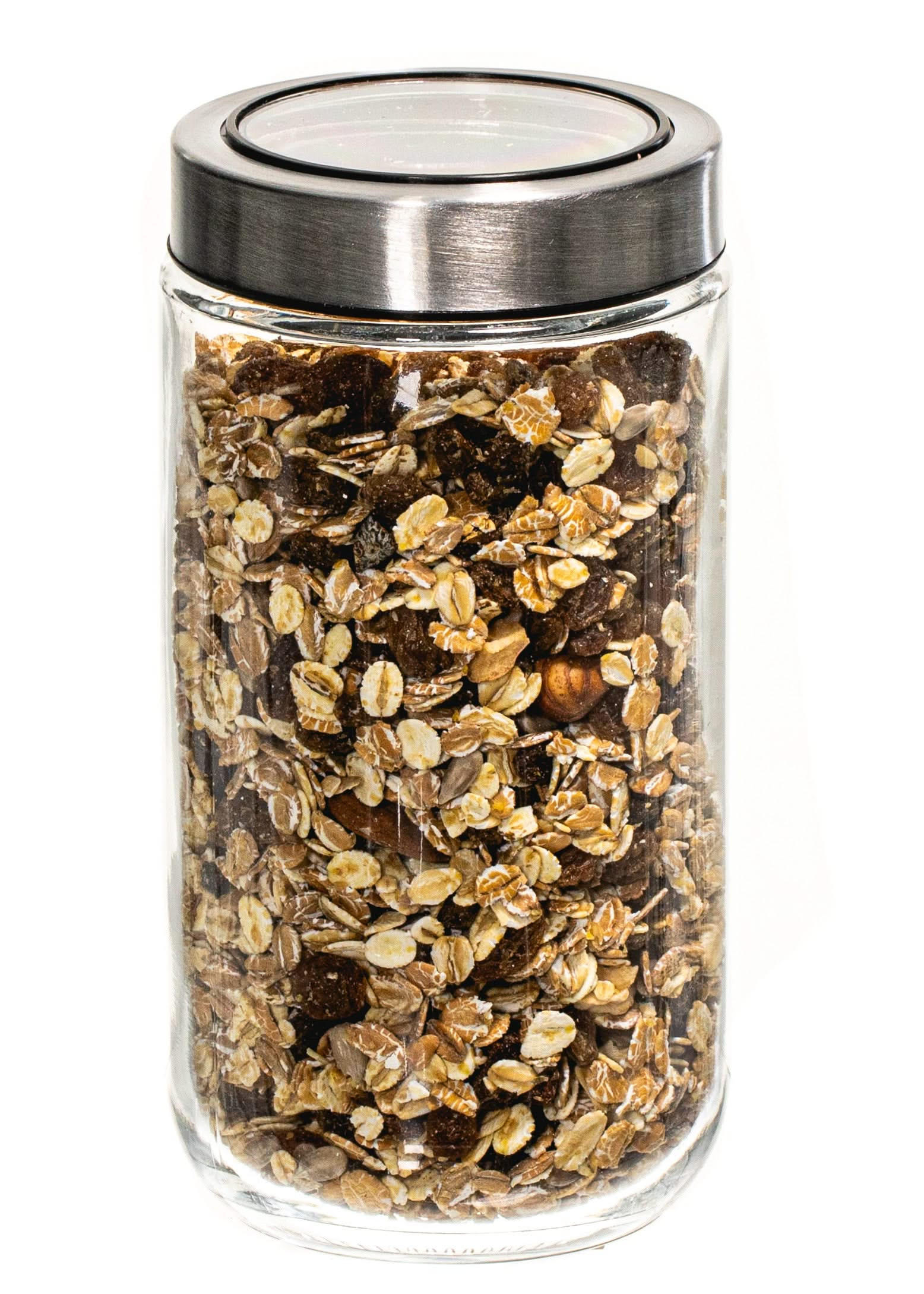 VORRATSTOPF Vorratsbehälter - Glas / Edelstahldeckel - ø 8 cm / 800 ml - Transparent, Glas (9/18/9cm) - Sareva