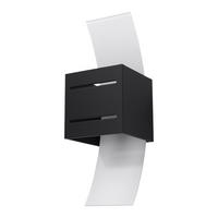 WANDLEUCHTE Aluminium Schwarz satiniert - Schwarz, Glas (10/30/12cm)