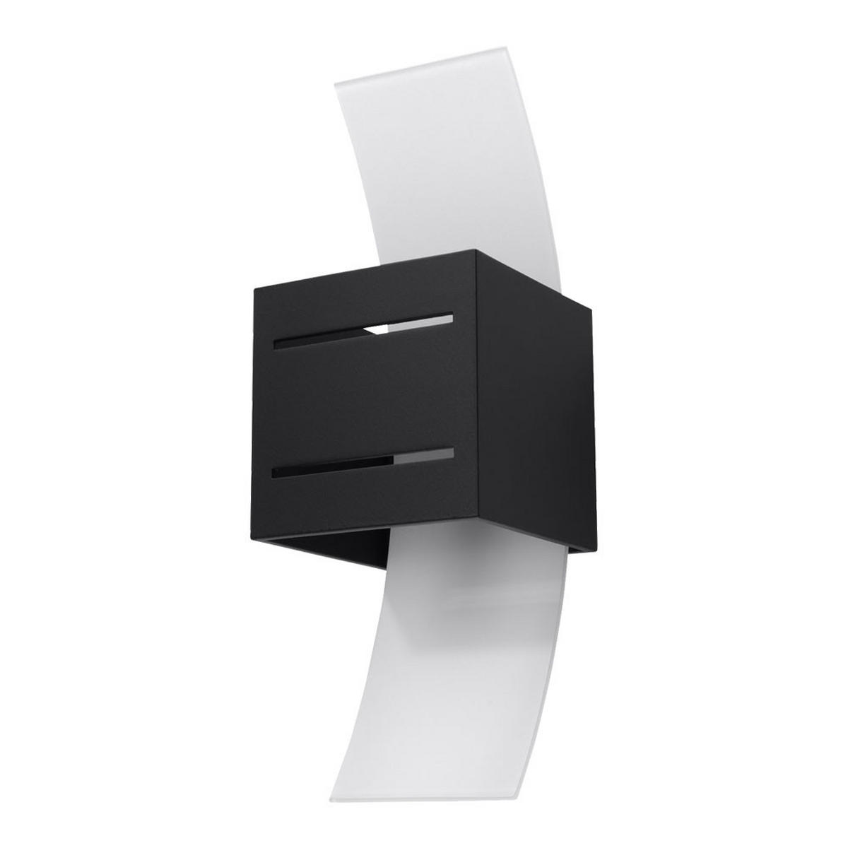 WANDLEUCHTE Aluminium Schwarz satiniert - Schwarz, Glas (10/30/12cm)