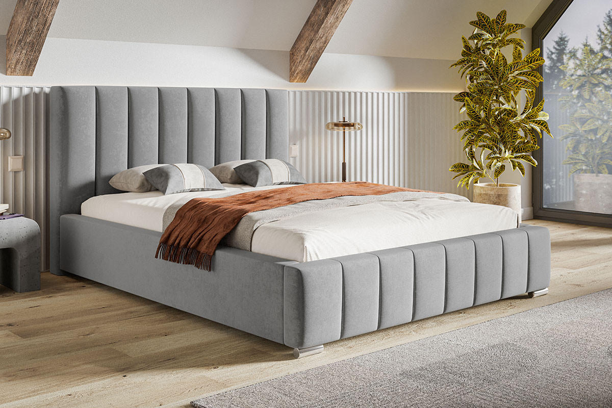 BETT Grau BEN 10 Mit Bettkasten 180x200 cm - Grau, Textil (180/200cm) - Sepro Meble