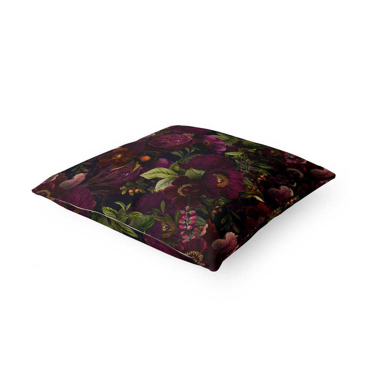 DEKOKISSEN Lila Blüten Dunkel 50/50 cm - Violett, Textil (50/50/10cm) - Bilderwelten