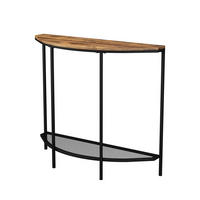 KONSOLENTISCH Fyrk Eiche rustikal 92 x 81.5 cm mit offener Ablage - Wildeiche/Schwarz, Holzwerkstoff (30/92/81.5cm) - Vicco
