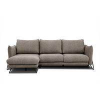 ECKSOFA HOSTEN 4-Sitzer, taupe - Taupe/Schwarz, Holzwerkstoff/Textil (158/269cm) - Courtois Laville