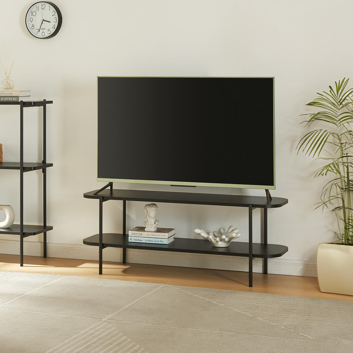 TV-ELEMENT Samnanger - Schwarz, Metall (120/45/40cm) - [en.casa]