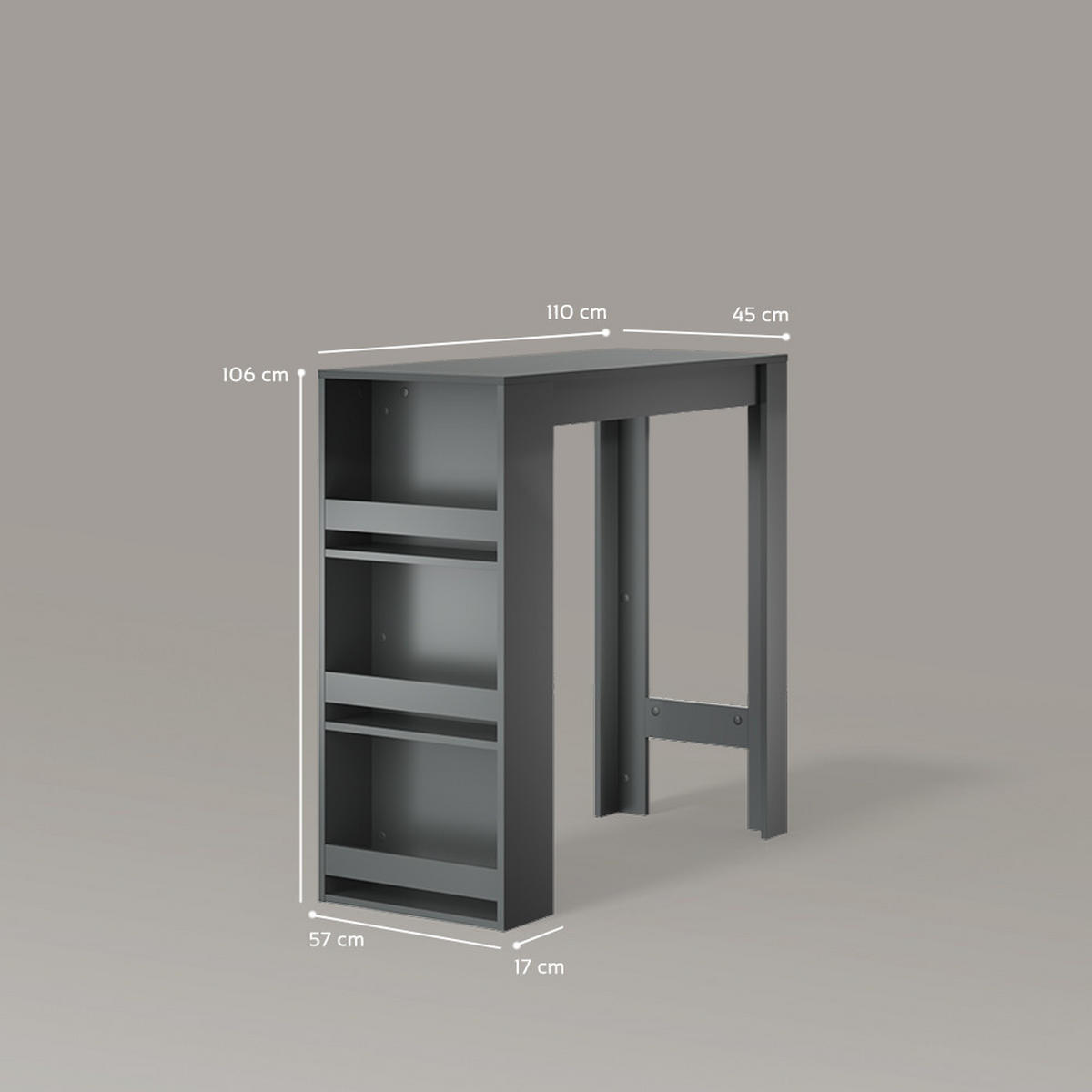 BARTISCH Regusa Anthrazit 45 x 110 cm - Anthrazit, Holzwerkstoff (110/45/106cm) - Livinity®