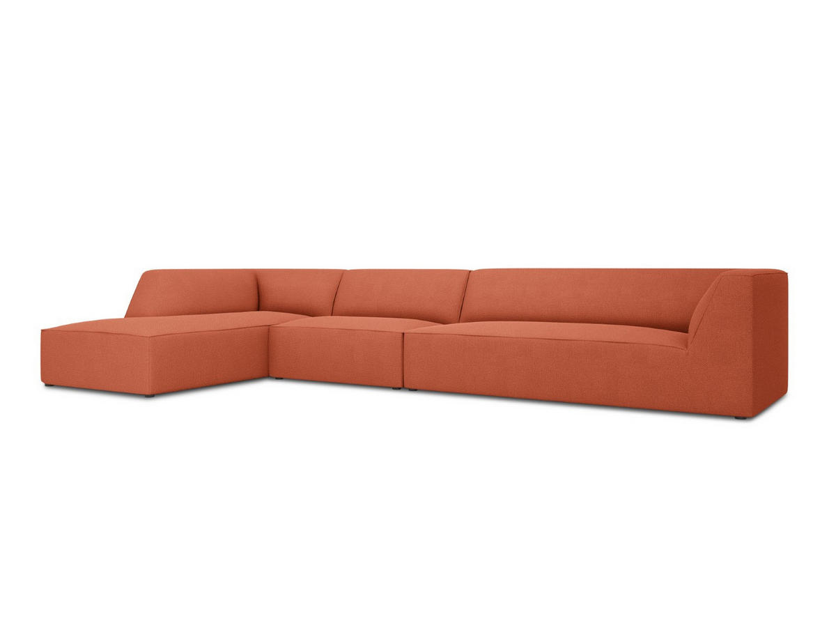 ECKSOFA links Ruby aus strukturiertem Stoff koralle 5 Sitzplätze - Koralle, Textil (180/366cm) - Micadoni