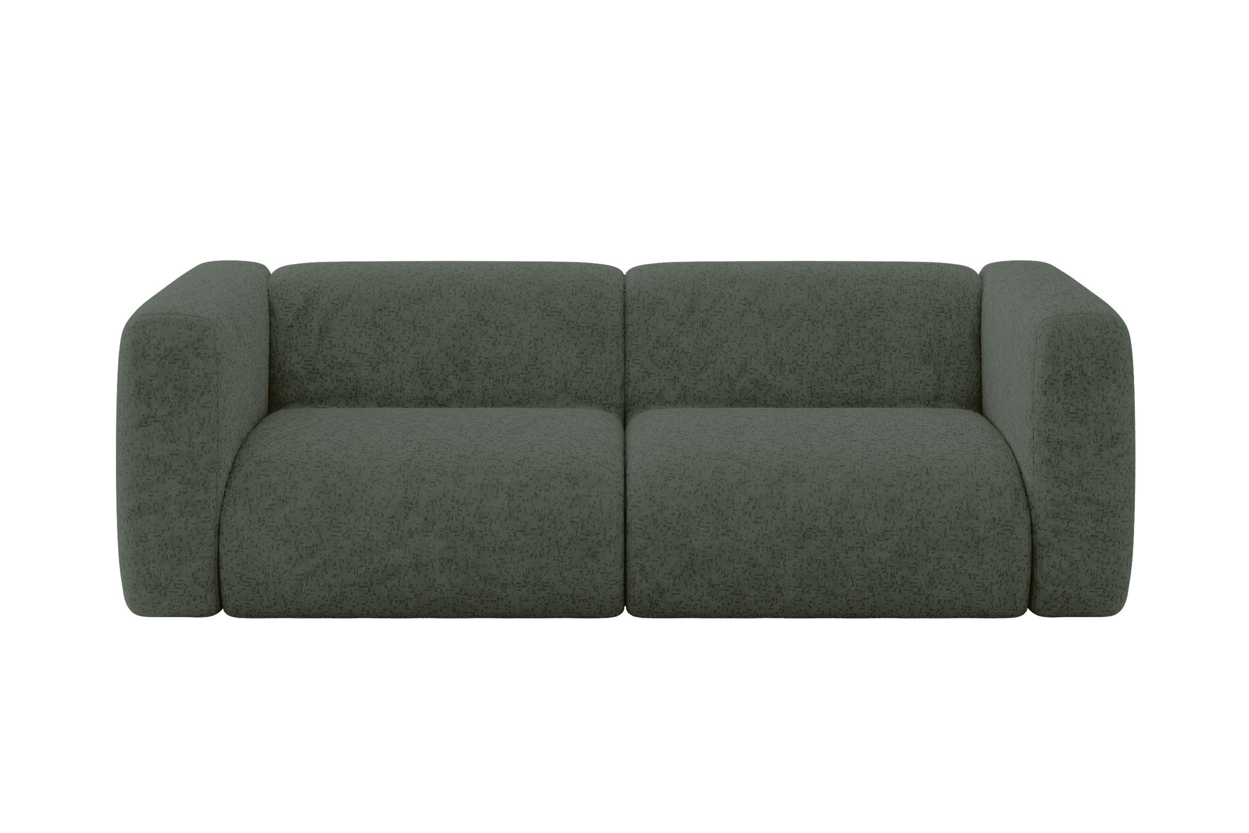 MODULARES Sofa 2-SITZER MIRA-S1 228x89x70 Grün cm Velours - Schwarz/Grün, Holzwerkstoff/Kunststoff (228/70/89cm) - ALTDECOR