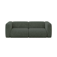 MODULARES Sofa 2-SITZER MIRA-S1 228x89x70 Grün cm Velours - Schwarz/Grün, Holzwerkstoff/Kunststoff (228/70/89cm) - ALTDECOR