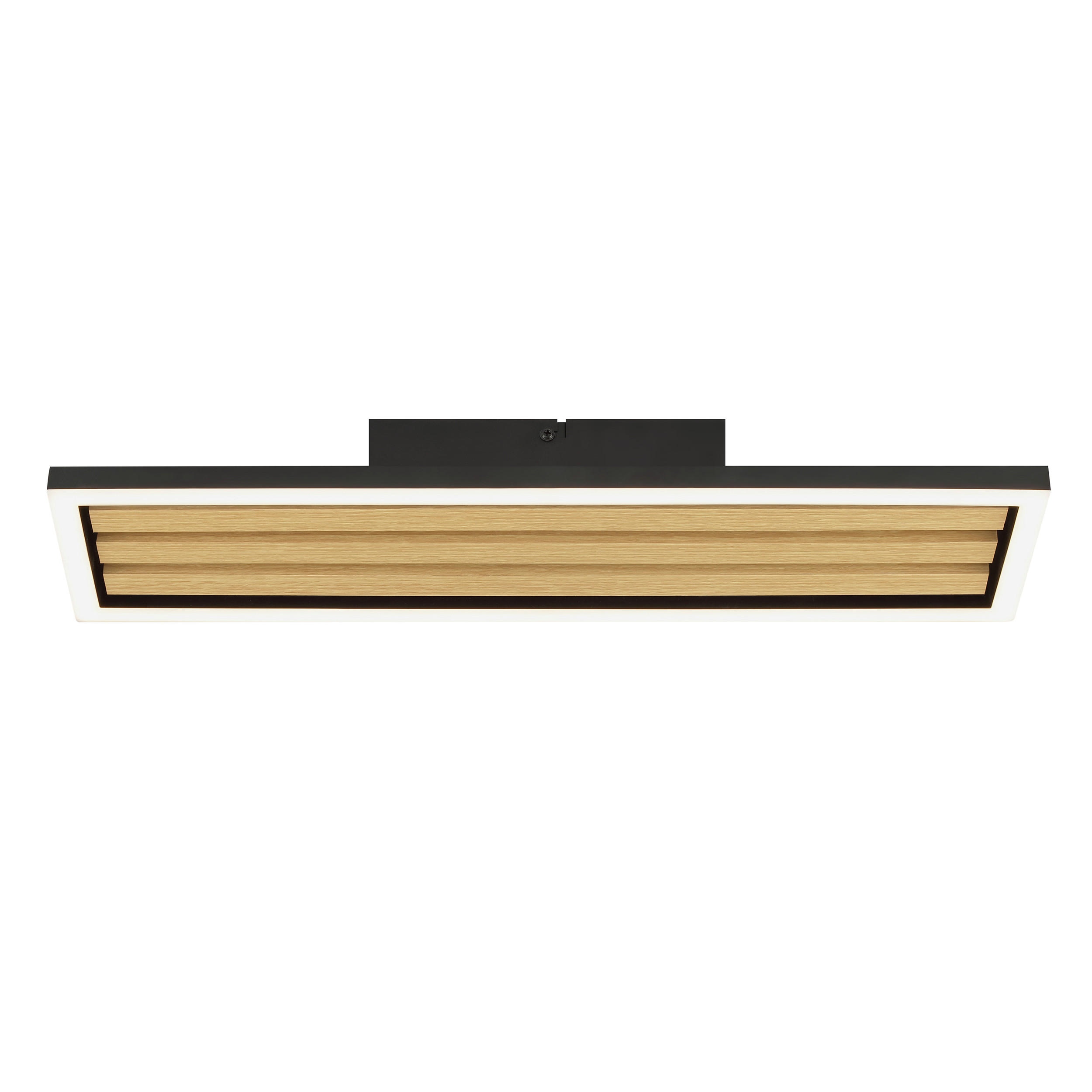 LED DECKENLEUCHTE Calma Schwarz/Holz 16/55/5 cm - Multicolor, Holz (16/55/5cm) - Brilliant