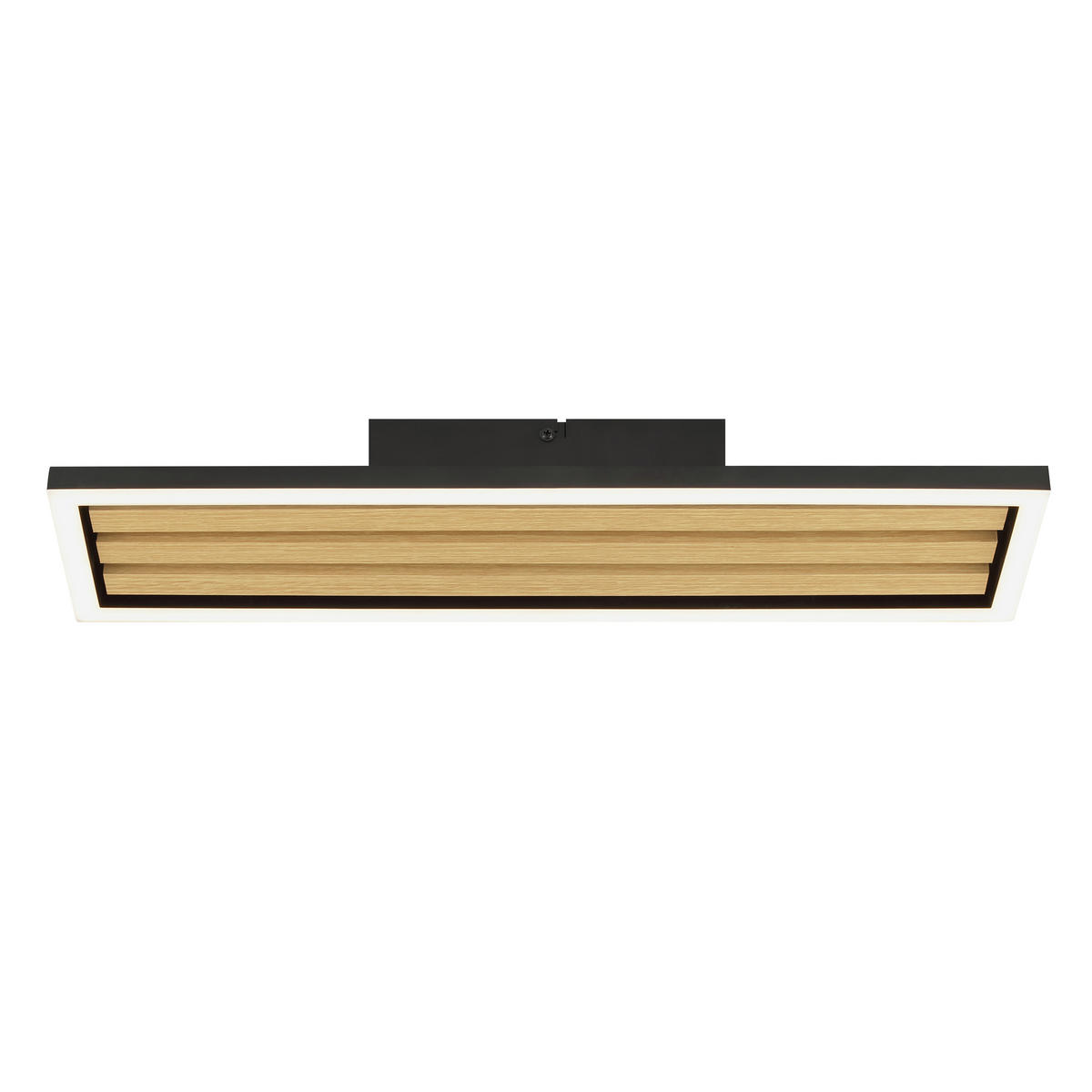 LED DECKENLEUCHTE Calma Schwarz/Holz 16/55/5 cm - Multicolor, Holz (16/55/5cm) - Brilliant