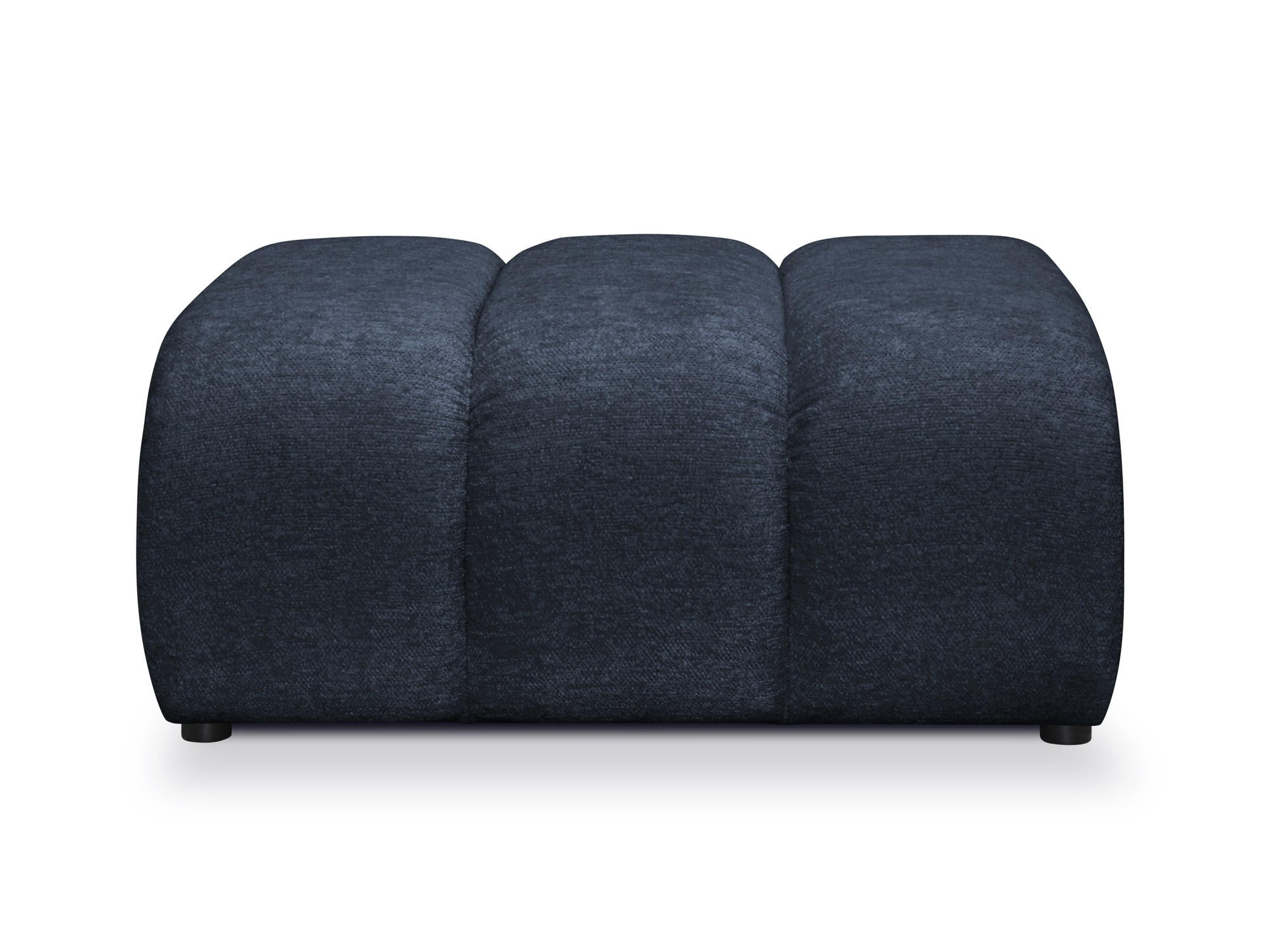 POUF Chenille Stoff Blau - Blau/Schwarz, Holzwerkstoff/Kunststoff (94/40/89cm) - Makamii