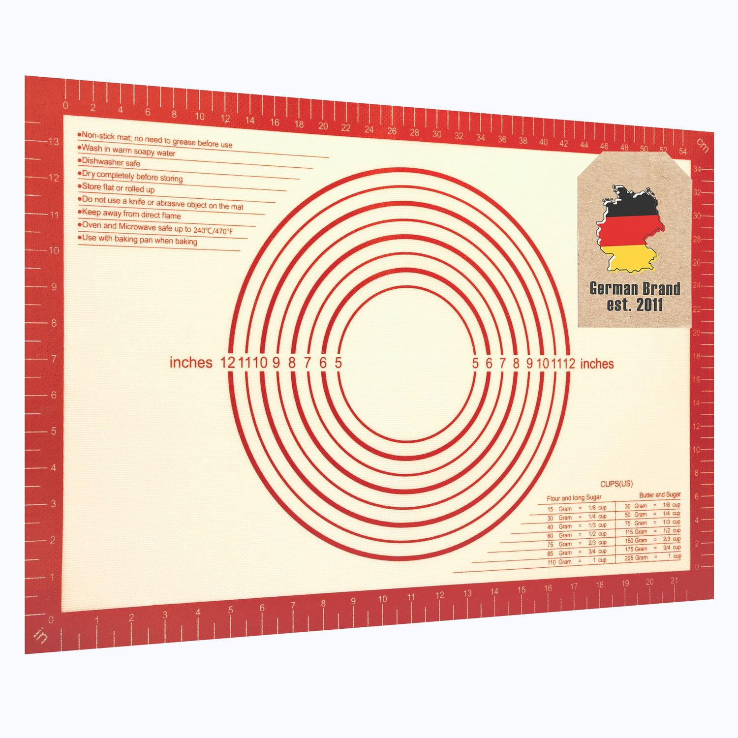 Intirilife Backmatte Rot 60x40 cm