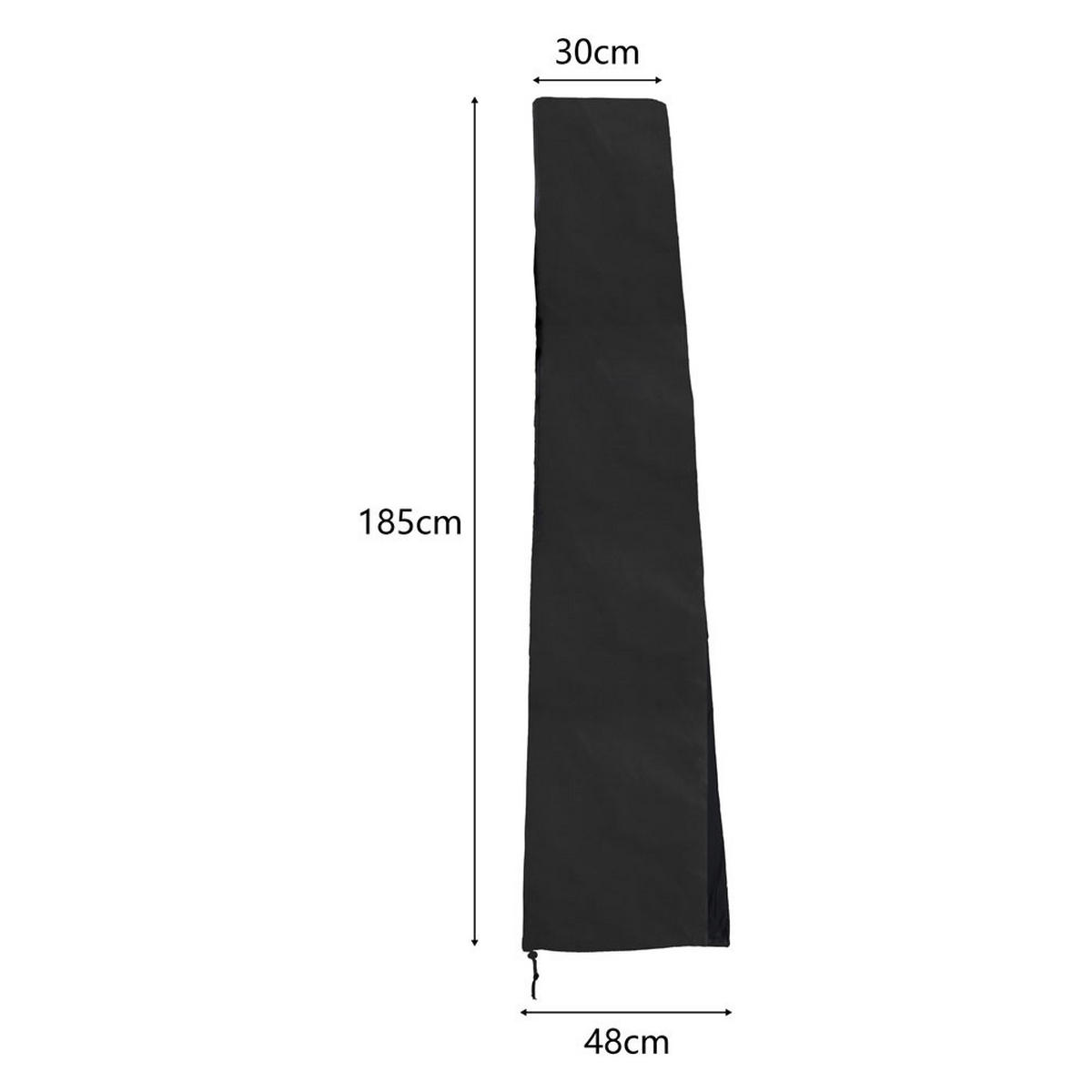SCHUTZHÜLLE für Sonnenschirm aus Oxford-Gewebe mit PVC in Schwarz wasserdicht UV-beständig mit Reißverschluss und Kordelzug 30/48 × 185 cm - Schwarz, Kunststoff (30/185cm) - Livingandhome