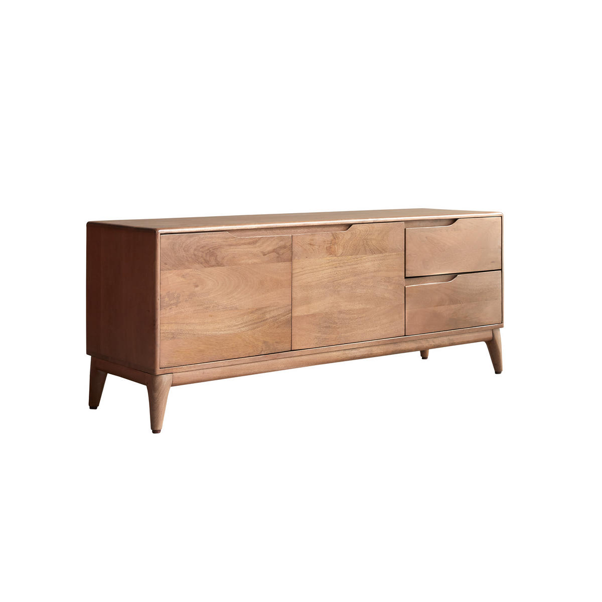 TV-SCHRANK Gabrielle Dunkelbraun aus Mango - Dunkelbraun, Holz (140/56/40cm) - Tikamoon
