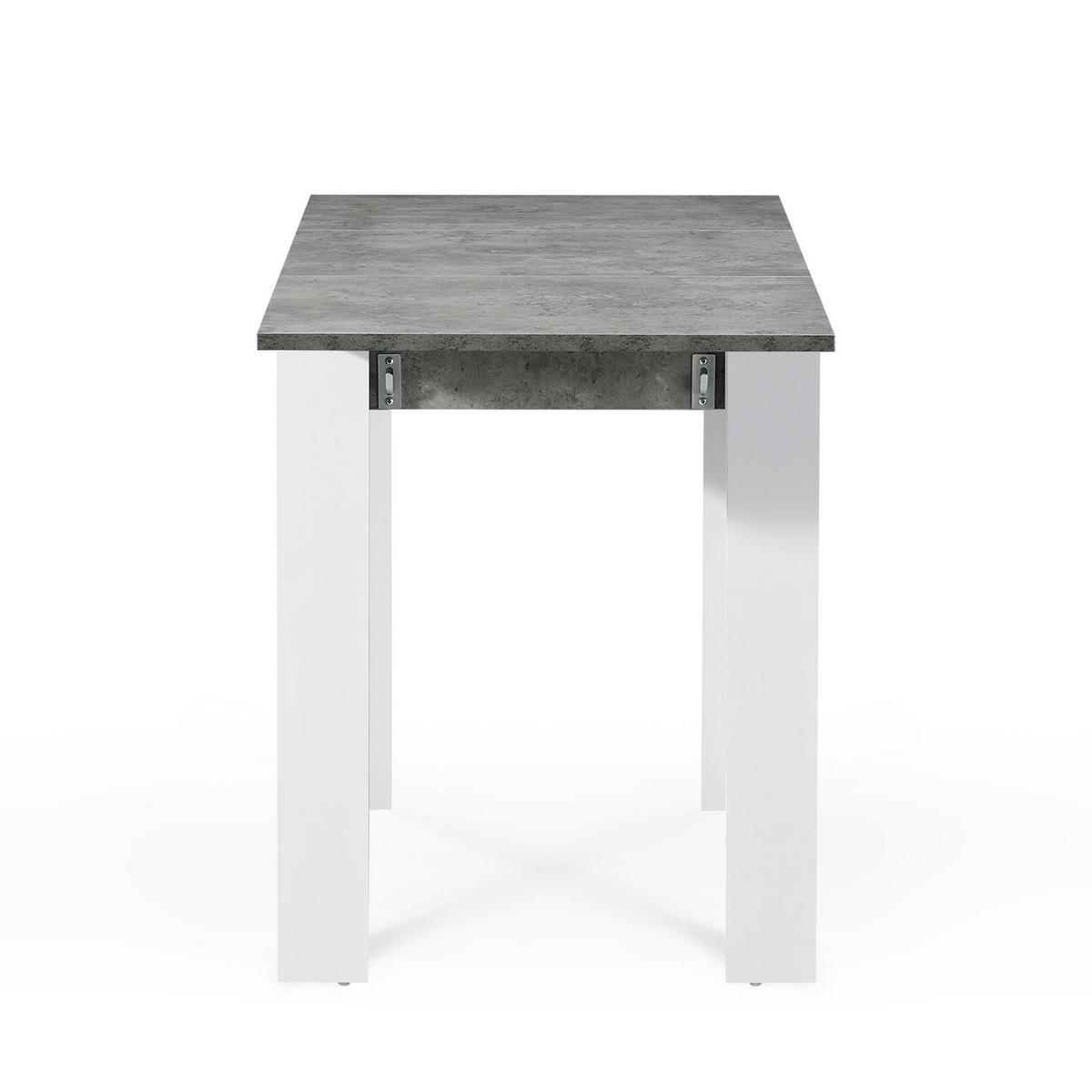 ESSTISCH LIVIUS 80-120/60/74 cm - Weiß/Grau, Holzwerkstoff (80/60/74cm) - B&D Home