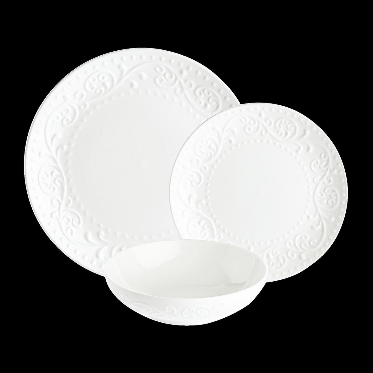 SPEISESERVICE Sognante 18 Teilig - Weiß, Keramik (23/29/38cm)